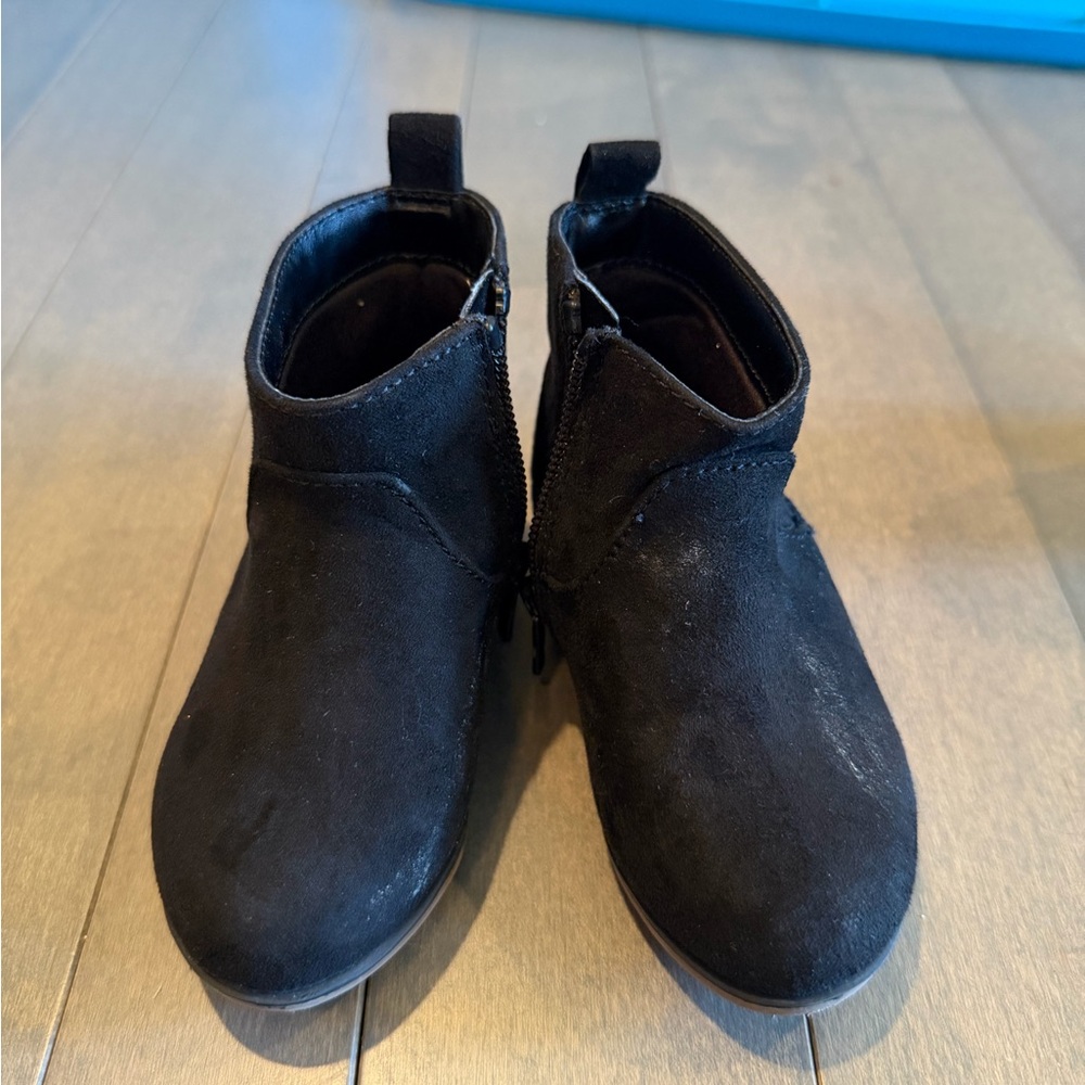 Cat & Jack Black Suede-Look Ankle Boots for Kids